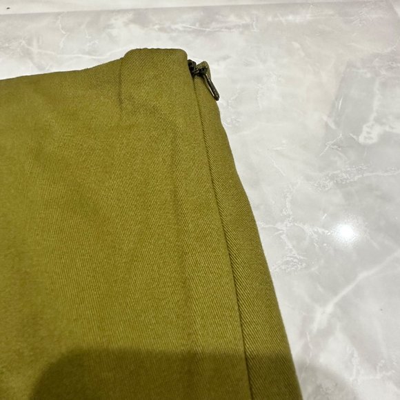 NWT J.Jill Olive Green Mustard Mini Skirt Womens 16 Contemporary Boho Travel - Picture 4 of 10